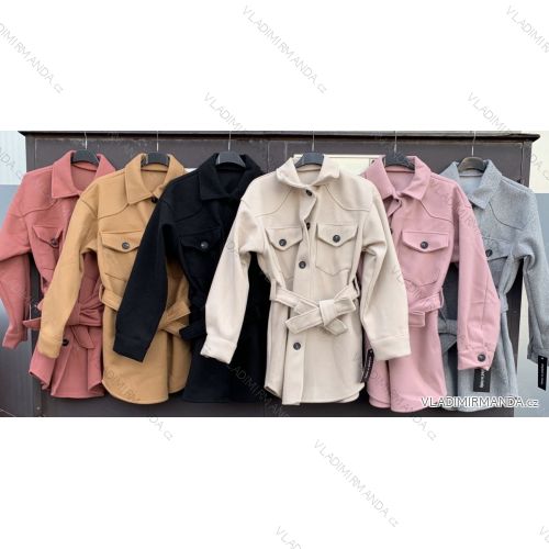 Kabát flaušový teplý dlouhý dámský (UNI S/M) ITALSKÁ MÓDA IMD20159