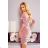 345-1 NAOMI draped velor dress with a neckline - dirty pink
