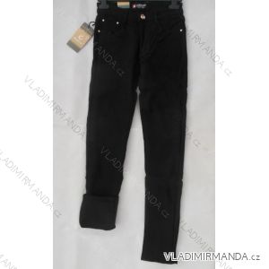 Kalhoty elastické zateplené flaušem dámské (33-44/černé) SUN BIRD 7820A