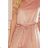 296-7 VICTORIA Trapezoidal dress - velor - dirty pink