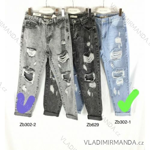 Nohavice rifle jeans dlhé trhané dámske (XS-XL) HELLO MISS HMS21ZB302