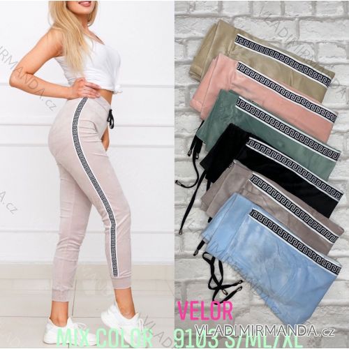 Tepláky sametové dlouhé dámské (S/M-L/XL) TURECKÁ MÓDA TMWL219103B