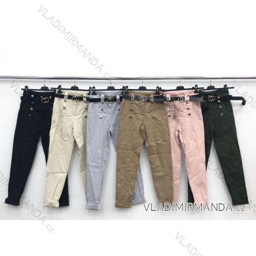 Kalhoty dlouhé s páskem dámské (S-XL) ITALSKÁ MÓDA IMWD212750