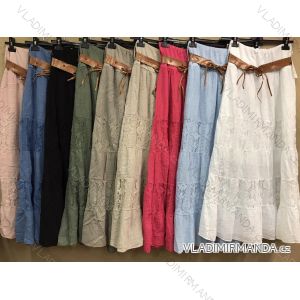 Sukně dlouhá s páskem dámská (S/M ONE SIZE) ITALSKÁ MÓDA IM421833