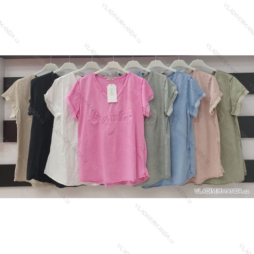 T-Shirt Kurzarm Frauen (S / M ONE SIZE) ITALIENISCHE MODE IMWA21017