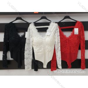 Body elegantní krajkové dlouhý rukáv dámské (S/M ONE SIZE) ITALSKÁ MÓDA IMWA21311