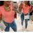 T-Shirt Kurzarm Frauen (S / M ONE SIZE) ITALIENISCHE MODE IMWA21017