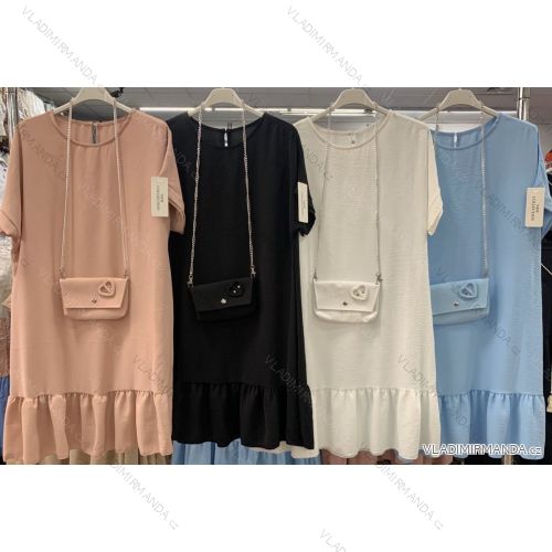 Kleid mit 3/4 Ärmeltasche für Damen (uni sl) ITALIAN Fashion IMWD20527