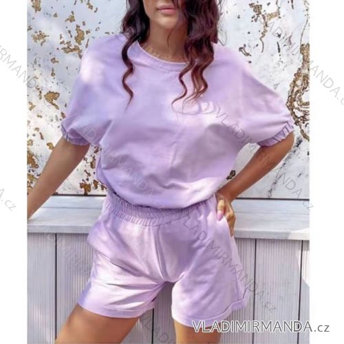 Souprava letní tričko krátký rukáv a kraťasy dámská (S/M ONE SIZE) ITALSKÁ MÓDA IMWY21589