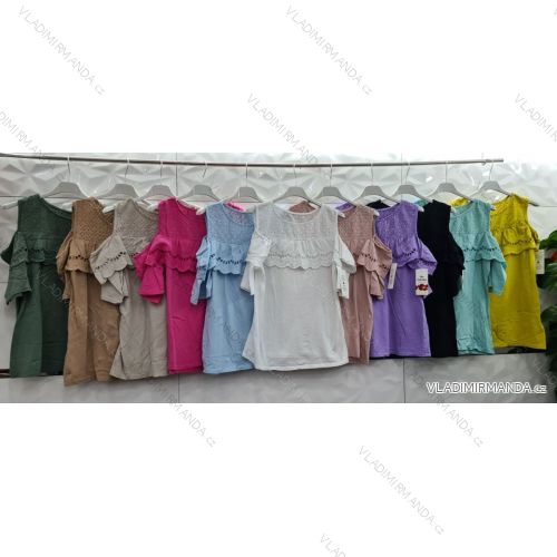 Kleid mit 3/4 Ärmeltasche für Damen (uni sl) ITALIAN Fashion IM3181746