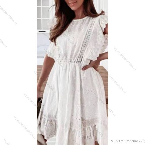 Šaty elegantní krajkové krátký rukáv dámské (S/M ONE SIZE) ITALSKÁ MÓDA IMWD212842
