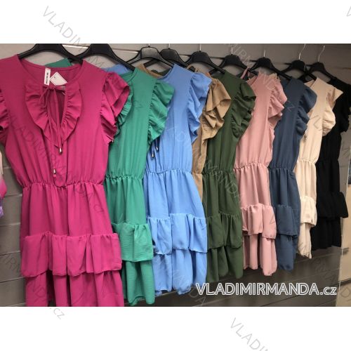 Šaty elegantní bez rukávů dámské (S/M ONE SIZE) ITALSKÁ MÓDA IMWD212843