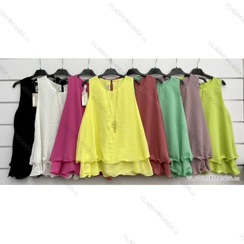 Tílko letní s řetízkem dámské (S/M ONE SIZE) ITALSKÁ MÓDA IMWD212845