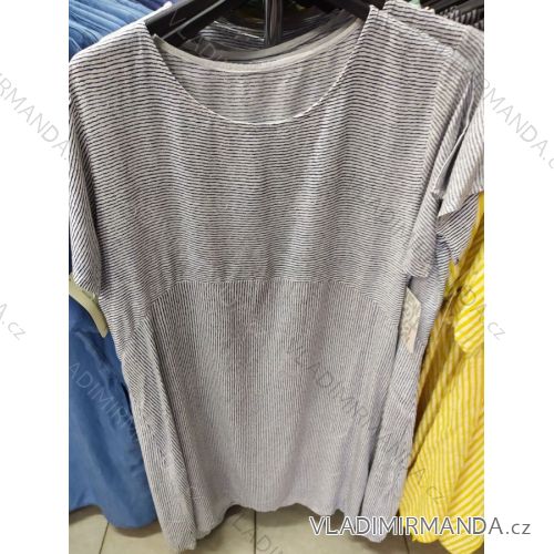 Kleid Kurzarm langen Sommerstreifen Damen (uni sl) ITALIENISCHE MODA IM718227