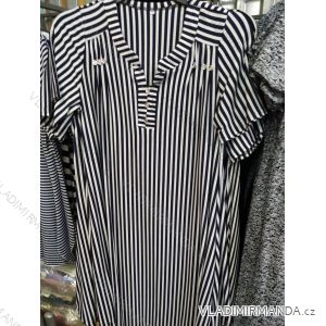 Šaty košilové krátký rukáv dámské nadrozměrné (L-3XL) ERBOSSI PME21010