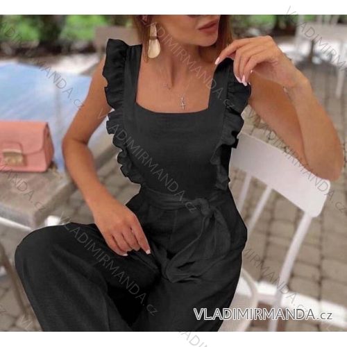 Overal dlouhý letní bez rukávu s páskem dámský (S/M ONE SIZE) ITALSKÁ MÓDA IMWD213156