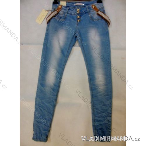 Rifle jeans nízký sed a kšandy dámské (34-44) SMILING JEANS S096_