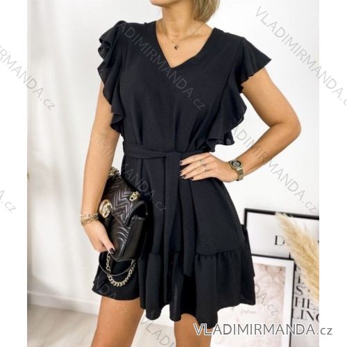 Šaty letní bez rukávů s volánky dámské (S/M ONE SIZE) ITALSKÁ MÓDA IMWD213171