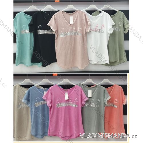 Tričko krátký rukáv dámské (S/M ONE SIZE) ITALSKÁ MÓDA IMWA21351