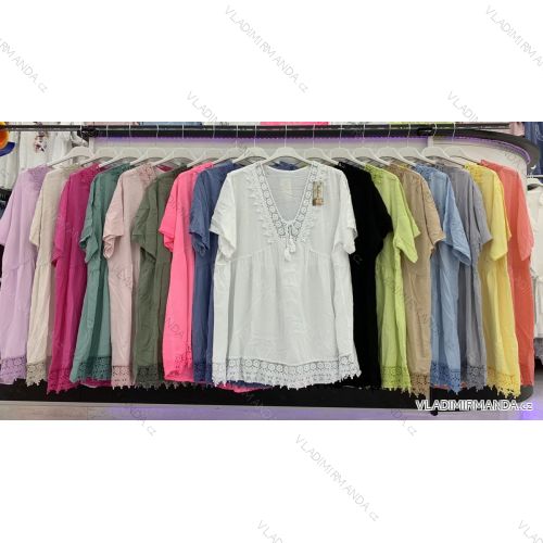 Šaty košilové 3/4 rukáv dámské tenké (uni s-l) ITALSKá MóDA IMWD201619