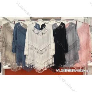 Šaty letní plážové krajkové dlouhý rukáv dámské (S/M ONE SIZE) ITALSKÁ MÓDA IMWD213389