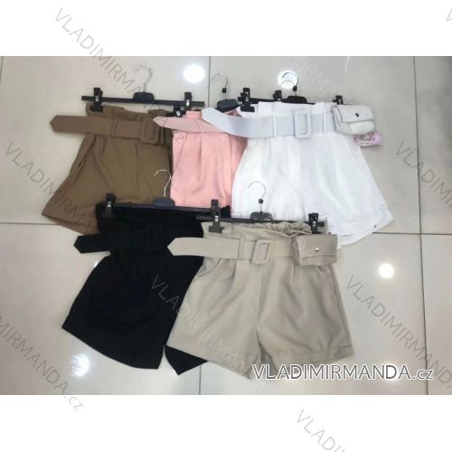 Kraťasy šortky elegantný s pásikom dámske (S-XL) TALIANSKÁ MÓDA IMWD213288