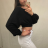 Mikina krátká dlouhý rukáv (S/M ONE SIZE) ITALSKÁ MÓDA IMM212683