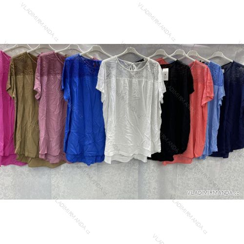 Damen Kurzarmtunika (uni xL / 2XL) TURKISH FASHION TM9200691