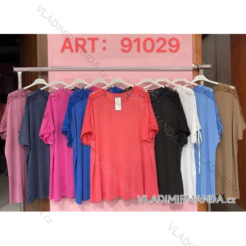 Damen Kurzarmtunika (uni xL / 2XL) TURKISH FASHION TM9200691