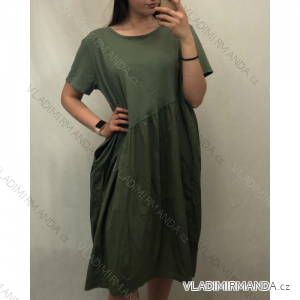 Šaty oversize krátký rukáv dámské (L/XL/2XL) ITALSKÁ MÓDA IMD211206