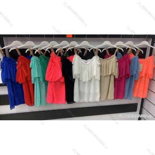 Halenka šifonová carmen dámská (S/M ONE SIZE) ITALSKÁ MÓDA IMWA21373