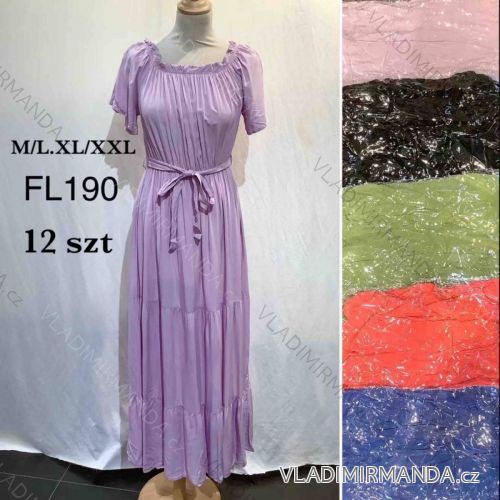 Šaty dlouhé krátký rukáv dámské (M-2XL) TURECKÁ MÓDA TMWL21FL190