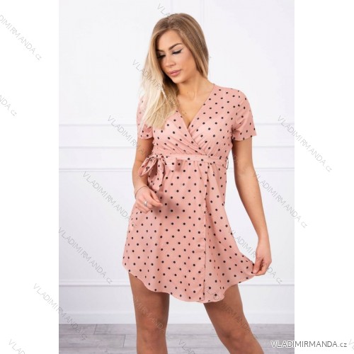 Tmavé meruňkové polka dot šaty