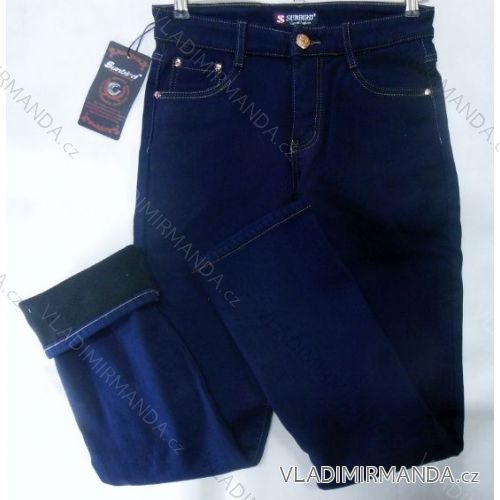 Kalhoty plátěné  teplé dámské flaušová podšívka (30-42) SUN BIRD  SGH5695R