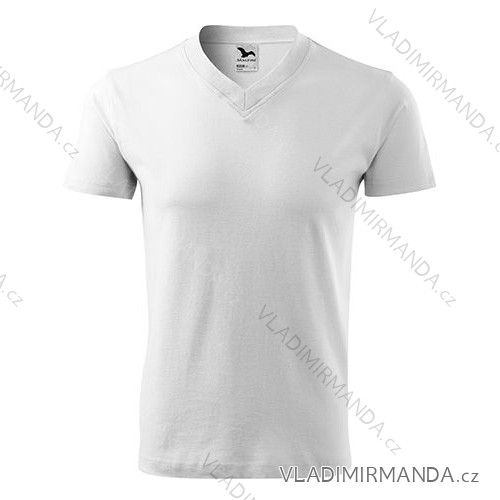 V-neck T-shirt unisex white With ADR-1020013
