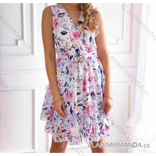 Šaty šifonové letní na ramínka dámské (S/M ONE SIZE) ITALSKÁ MÓDA IMWD213446