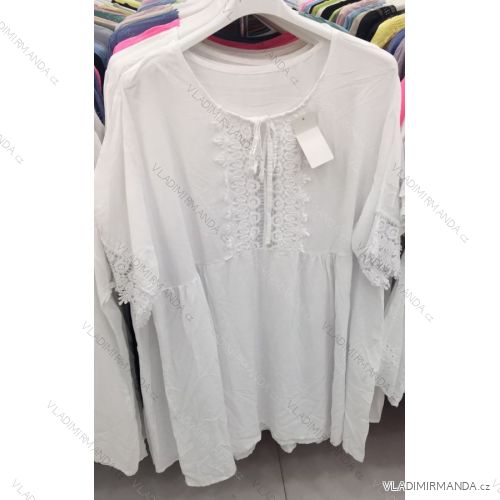 Halenka krajková krátký rukáv dámská (L/XL ONE SIZE) ITALSKÁ MÓDA IMWT21007