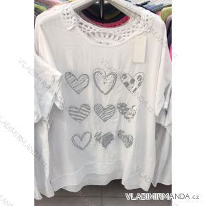 Tunika krajková krátký rukáv dámská (L/XL ONE SIZE) ITALSKÁ MÓDA IMWT21014