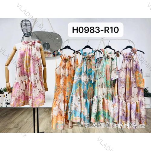 Šaty krátké letní na ramínka dámské (S/M ONE SIZE) ITALSKÁ MÓDA IMM21H0983-R10