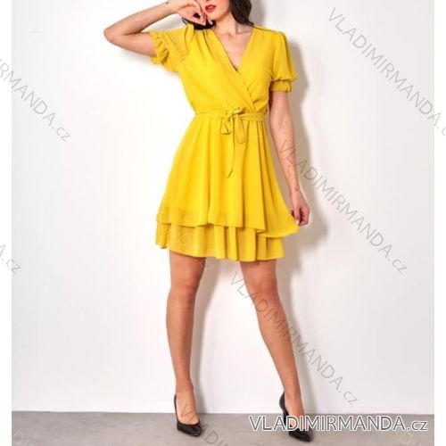 Šaty letní šifonové krátký rukáv dámské (S/M ONE SIZE) ITALSKÁ MÓDA IMM21688