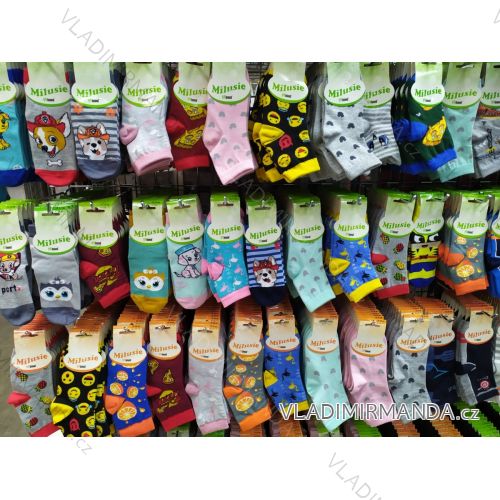 Ponožky slabé dětské kojenecké dívčí a chlapecké (10-13, 14-16, 17-19) POLSKÁ MODA DPP21138