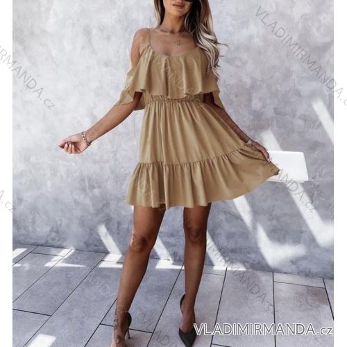 Šaty carmen na ramínkách dámské (S/M ONE SIZE) ITALSKÁ MÓDA IMWD213590