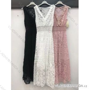 Šaty dlhé letné čipkové na ramienka dámske (S / M ONE SIZE) TALIANSKÁ MÓDA IMWE21034