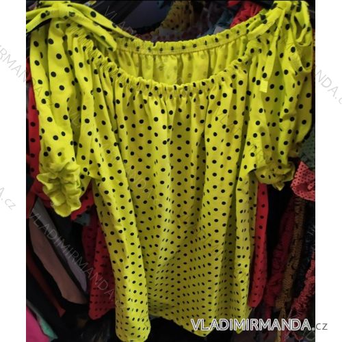 Tunika prodloužená krátký rukáv proužek dámská (UNI S-L) ITALSKÁ MÓDA IM420263