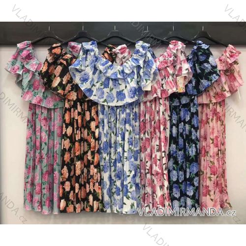 Šaty letní carmen dámské (S/M ONE SIZE) ITALSKÁ MÓDA IMWD213699