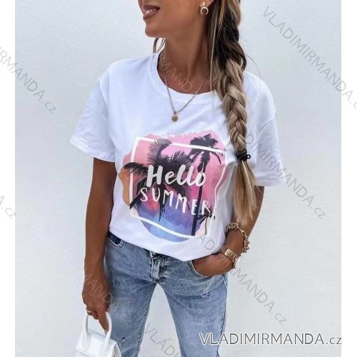 Tričko krátký rukáv dámské (S/M ONE SIZE) ITALSKÁ MÓDA IMWE21041