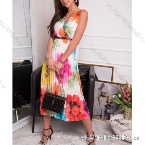 Šaty dlouhé letní bez rukávů dámské (S/M ONE SIZE) ITALSKÁ MÓDA IMWE21111