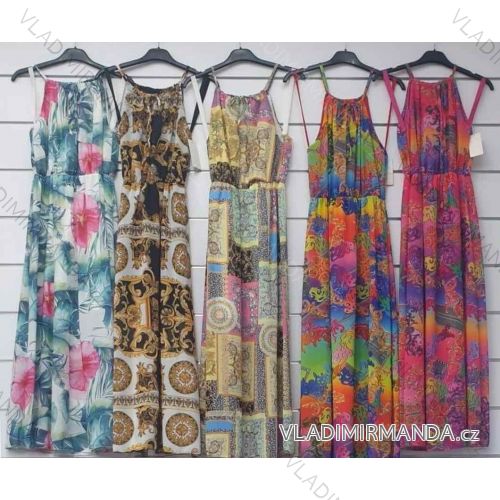 Šaty dlouhé letní bez rukávů dámské (S/M ONE SIZE) ITALSKÁ MÓDA IMWA21443