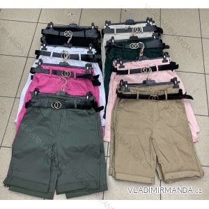 Kraťasy šortky elegantný s pásikom dámske (L-XXL) TALIANSKÁ MÓDA IMWD214199