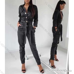 Overal dlhý elegantný košeľový dlhý rukáv dámsky (S / M / L ONE SIZE) TURECKÁ MÓDA IMWK21EB21930